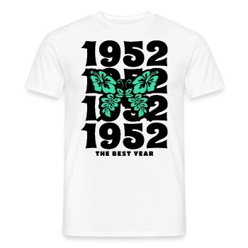 Groovy et Vintage 1952 70 Ans Anniversaire - T-shirt homme - blanc - Devant - AI Model Male 178 dark (178cm)