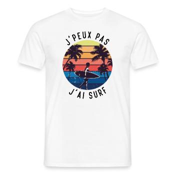 Je peux pas j'ai surf - T-shirt homme - blanc - Devant - AI Model Male 178 dark (178cm)