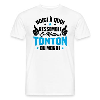 Voici à Quoi Ressemble le Meilleur Tonton du Monde - T-shirt homme - blanc - Devant - AI Model Male 178 dark (178cm)