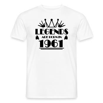 1961 - Born 1961 - Men's T-Shirt - white - Front - AI Model Male 178 dark (178cm)