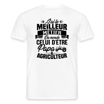 Papa et agriculteur, Cadeau papa agriculteur - T-shirt homme - blanc - Devant - AI Model Male 178 dark (178cm)