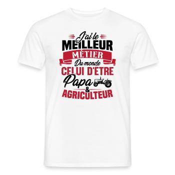 Papa et agriculteur, Cadeau papa agriculteur - T-shirt homme - blanc - Devant - AI Model Male 178 dark (178cm)