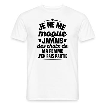 Je ne me moque jamais des choix - T-shirt homme - blanc - Devant - AI Model Male 178 dark (178cm)