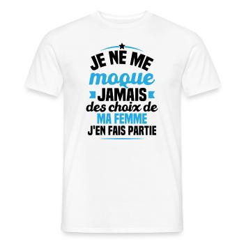 Je ne me moque jamais des choix - T-shirt homme - blanc - Devant - AI Model Male 178 dark (178cm)
