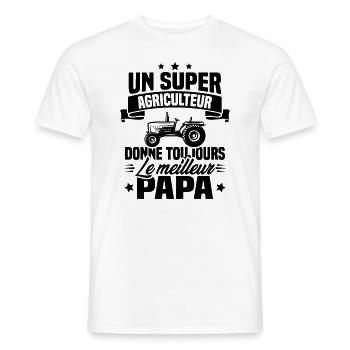 Super agriculteur donne toujours le meilleur papa - T-shirt homme - blanc - Devant - AI Model Male 178 dark (178cm)
