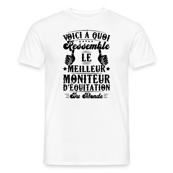 Le meilleur moniteur d'équitation du monde - T-shirt homme - blanc - Devant - AI Model Male 178 dark (178cm)