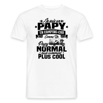 Un papy en camping-car comme un papy normal - T-shirt homme - blanc - Devant - AI Model Male 178 dark (178cm)