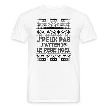 J'peux pas j'attends le Père Noël - T-shirt homme - blanc - Devant - AI Model Male 178 dark (178cm)
