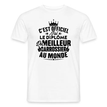 Meilleur carrossier au monde - T-shirt homme - blanc - Devant - AI Model Male 178 dark (178cm)