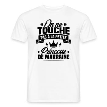 On ne touche pas à la petite princesse de marraine - T-shirt homme - blanc - Devant - AI Model Male 178 dark (178cm)