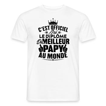 Meilleur papy au monde - T-shirt homme - blanc - Devant - AI Model Male 178 dark (178cm)