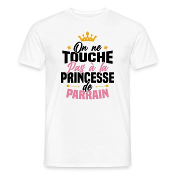 On ne touche pas à la princesse de parrain - T-shirt homme - blanc - Devant - AI Model Male 178 dark (178cm)