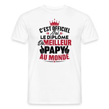Meilleur papy au monde - T-shirt homme - blanc - Devant - AI Model Male 178 dark (178cm)