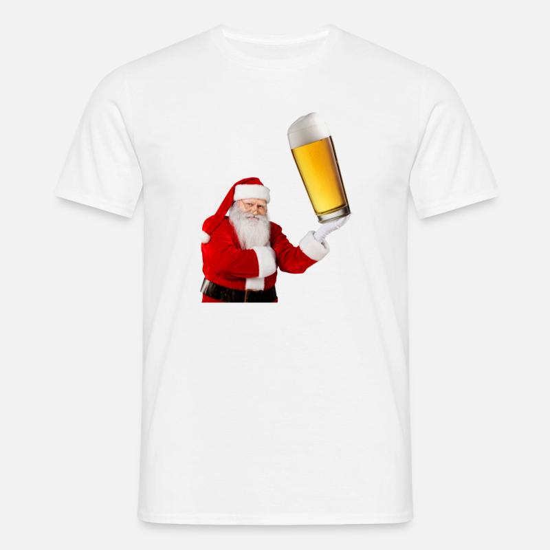 Weihnachtsmann Bier - Männer T-Shirt - Weiß