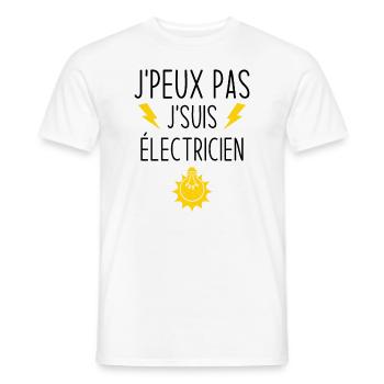 Ich kann nicht Ich bin Elektriker - Männer T-Shirt - Weiß - Vorne - AI Model Male 178 dark (178cm)