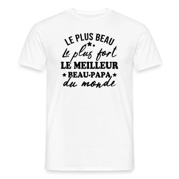 le meilleur beau papa du monde - T-shirt homme - blanc - Devant - AI Model Male 178 dark (178cm)