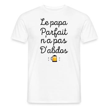Le papa parfait n'a pas d'abdos - T-shirt homme - blanc - Devant - AI Model Male 178 dark (178cm)