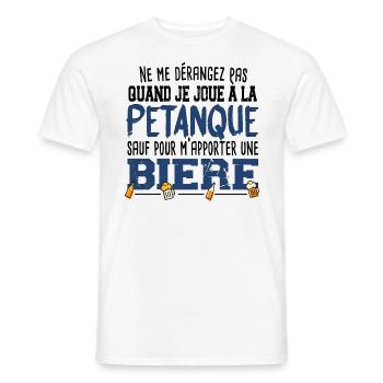 Pétanque Bière Boule Marseille Sud France Cadeau - T-shirt homme - blanc - Devant - AI Model Male 178 dark (178cm)