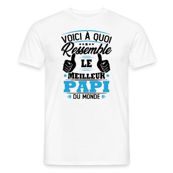 Voici à quoi ressemble le meilleur papi du monde - T-shirt homme - blanc - Devant - AI Model Male 178 dark (178cm)