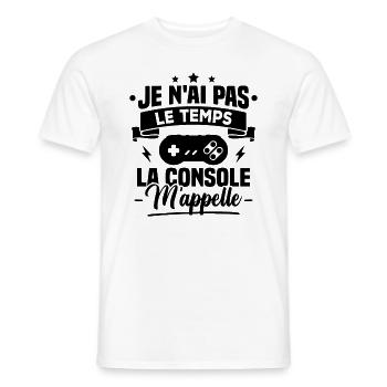 La console m'appelle - cadeau humour geek - T-shirt homme - blanc - Devant - AI Model Male 178 dark (178cm)