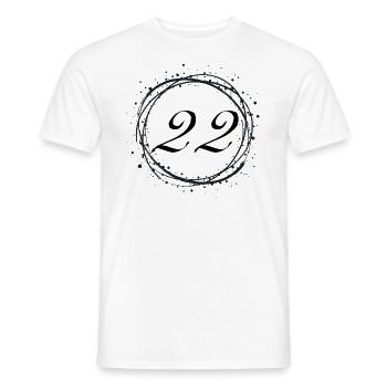22 - Men's T-Shirt - white - Front - AI Model Male 178 dark (178cm)