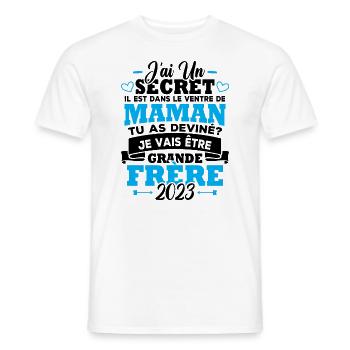 Je vais être grande frère 2023 - T-shirt homme - blanc - Devant - AI Model Male 178 dark (178cm)