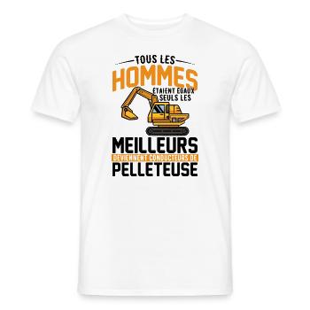 Les meilleurs deviennent conducteurs de pelleteuse - T-shirt homme - blanc - Devant - AI Model Male 178 dark (178cm)
