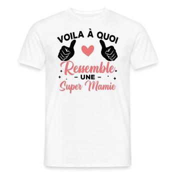 Voilà à quoi ressemble une super mamie - T-shirt homme - blanc - Devant - AI Model Male 178 dark (178cm)
