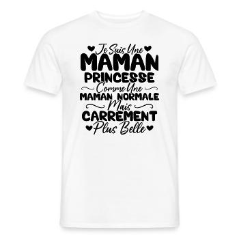 Je Suis Une Maman Princesse Carrément Plus Belle - T-shirt homme - blanc - Devant - AI Model Male 178 dark (178cm)