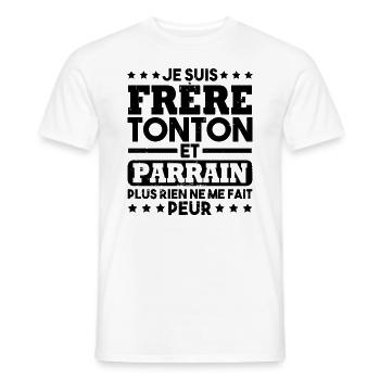 Frère tonton et Parrain - T-shirt homme - blanc - Devant - AI Model Male 178 dark (178cm)