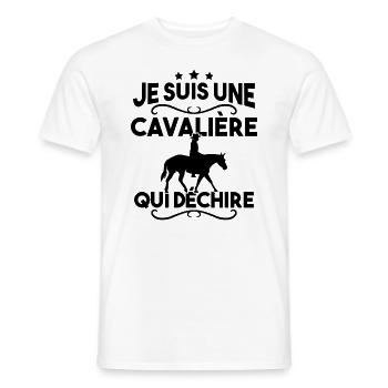 Je suis une cavalière qui déchire - T-shirt homme - blanc - Devant - AI Model Male 178 dark (178cm)
