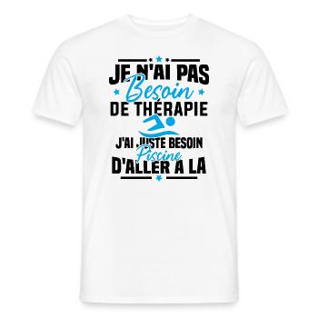 J'ai juste besoin d'aller à la piscine - T-shirt homme - blanc - Devant - AI Model Male 178 dark (178cm)