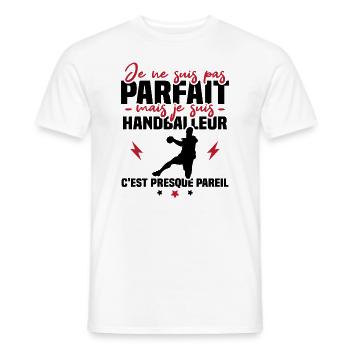 Pas parfait mais handballeur - T-shirt homme - blanc - Devant - AI Model Male 178 dark (178cm)