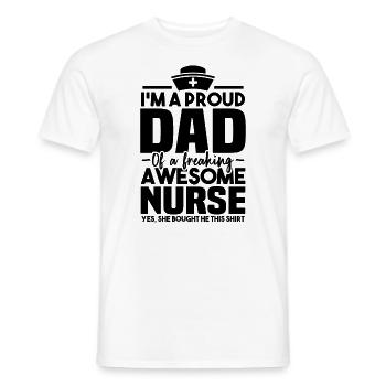 Proud to be the father of a great nurse - Men's T-Shirt - white - Front - AI Model Male 178 dark (178cm)