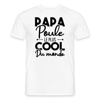 Papa poule le plus cool du monde - T-shirt homme - blanc - Devant - AI Model Male 178 dark (178cm)