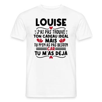 Louise j'ai pas trouvé ton cadeau idéal... - T-shirt homme - blanc - Devant - AI Model Male 178 dark (178cm)