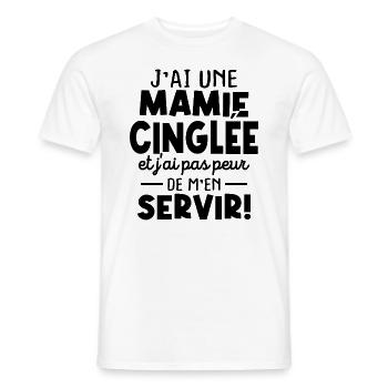 J'ai une mamie cinglée et je peux m'en servir - T-shirt homme - blanc - Devant - AI Model Male 178 dark (178cm)