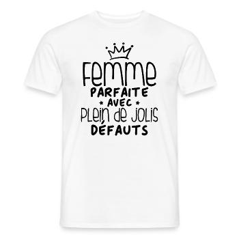 Femme parfaite avec plein de jolis défauts - T-shirt homme - blanc - Devant - AI Model Male 178 dark (178cm)