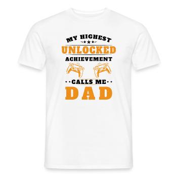 My highest unlocked success calls me dad - Men's T-Shirt - white - Front - AI Model Male 178 dark (178cm)