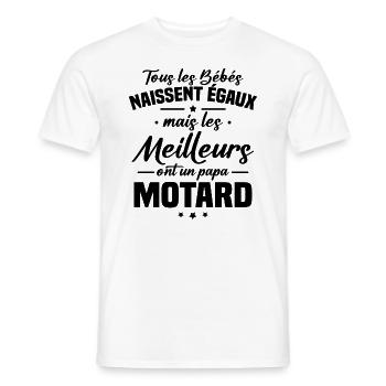 Bébés égaux meilleurs ont un papa motard - T-shirt homme - blanc - Devant - AI Model Male 178 dark (178cm)