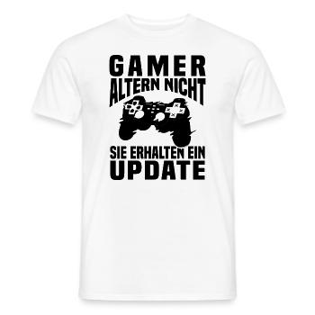 Gamer Altern Nicht Sie Erhalten Ein Update Zocker - Männer T-Shirt - Weiß - Vorne - AI Model Male 178 dark (178cm)