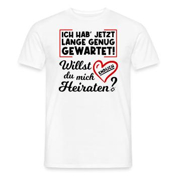 Willst du mich endlich heiraten? Heiratsantrag - Männer T-Shirt - Weiß - Vorne - AI Model Male 178 dark (178cm)