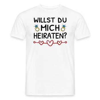 Willst Du Mich Heiraten? Heiratsantrag - Männer T-Shirt - Weiß - Vorne - AI Model Male 178 dark (178cm)