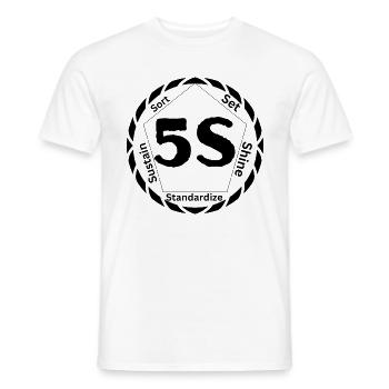 5 Stufen einer guten Haushaltsführung - 5S des Entrümpelns - Männer T-Shirt - Weiß - Vorne - AI Model Male 178 dark (178cm)