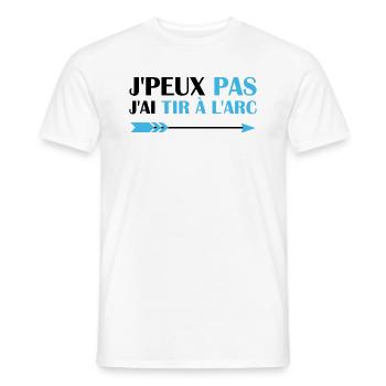 Je peux pas j'ai Tire à L'arc - T-shirt homme - blanc - Devant - AI Model Male 178 dark (178cm)