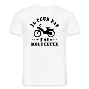 Je peux pas j ai mobylette Cadeau - T-shirt homme - blanc - Devant - AI Model Male 178 dark (178cm)