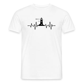 Lighthouse Heartbeat - Men's T-Shirt - white - Front - AI Model Male 178 dark (178cm)