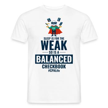 CPA-Superheld: Jonglieren mit Taschenrechnern mit einem Augenzwinkern - Männer T-Shirt - Weiß - Vorne - AI Model Male 178 dark (178cm)