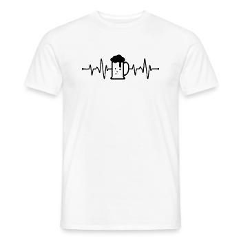 Beer Heartbeat - Men's T-Shirt - white - Front - AI Model Male 178 dark (178cm)