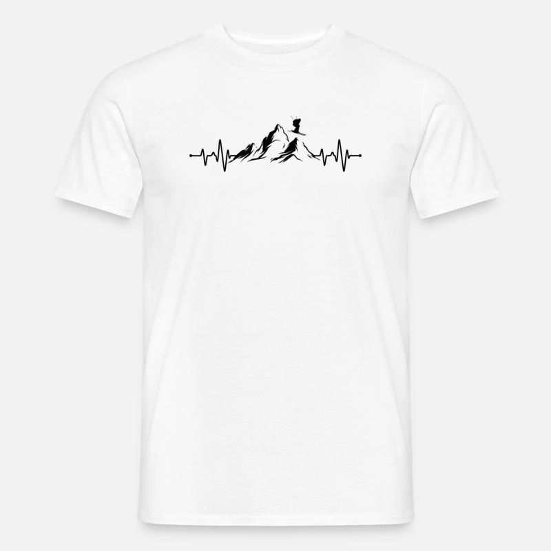 Ski Herzschlag - Männer T-Shirt - Weiß